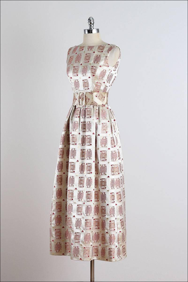 Vintage 1960s Jon Mandl Playing Cards Dress 2