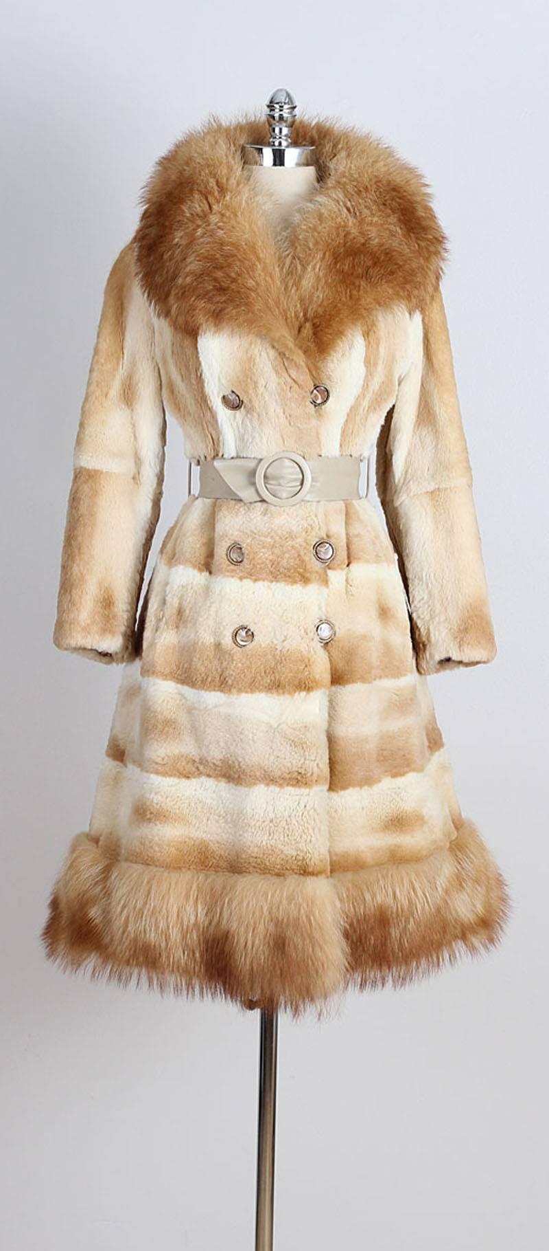 Vintage 1960s Fox Fur Princess Coat For Sale 6