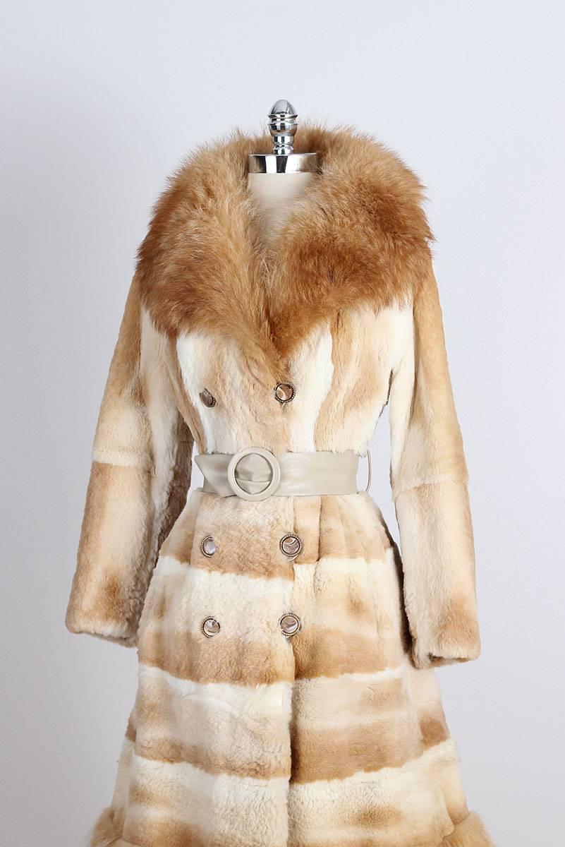 Vintage 1960s Fox Fur Princess Coat For Sale 2