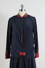 Vintage 1920s Navy Silk Crepe Flapper Dress