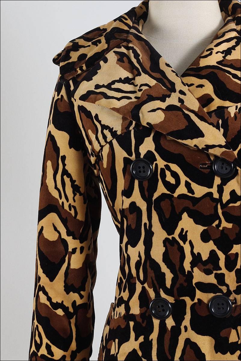 Vintage 1960s Count Romi Leopard Print Coat In Excellent Condition For Sale In Hudson on the Saint Croix, WI