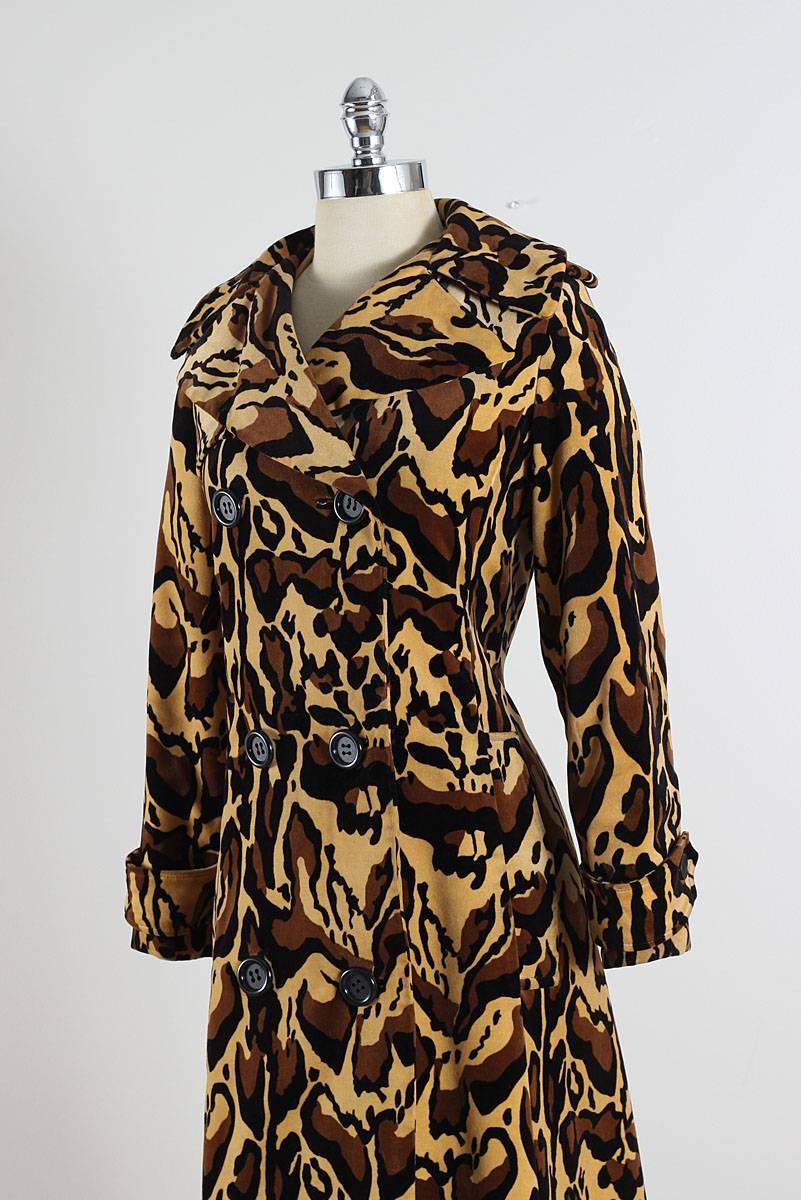 Vintage 1960s Count Romi Leopard Print Coat For Sale 1