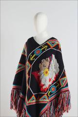 Vintage 1970s Native American Crochet Cape
