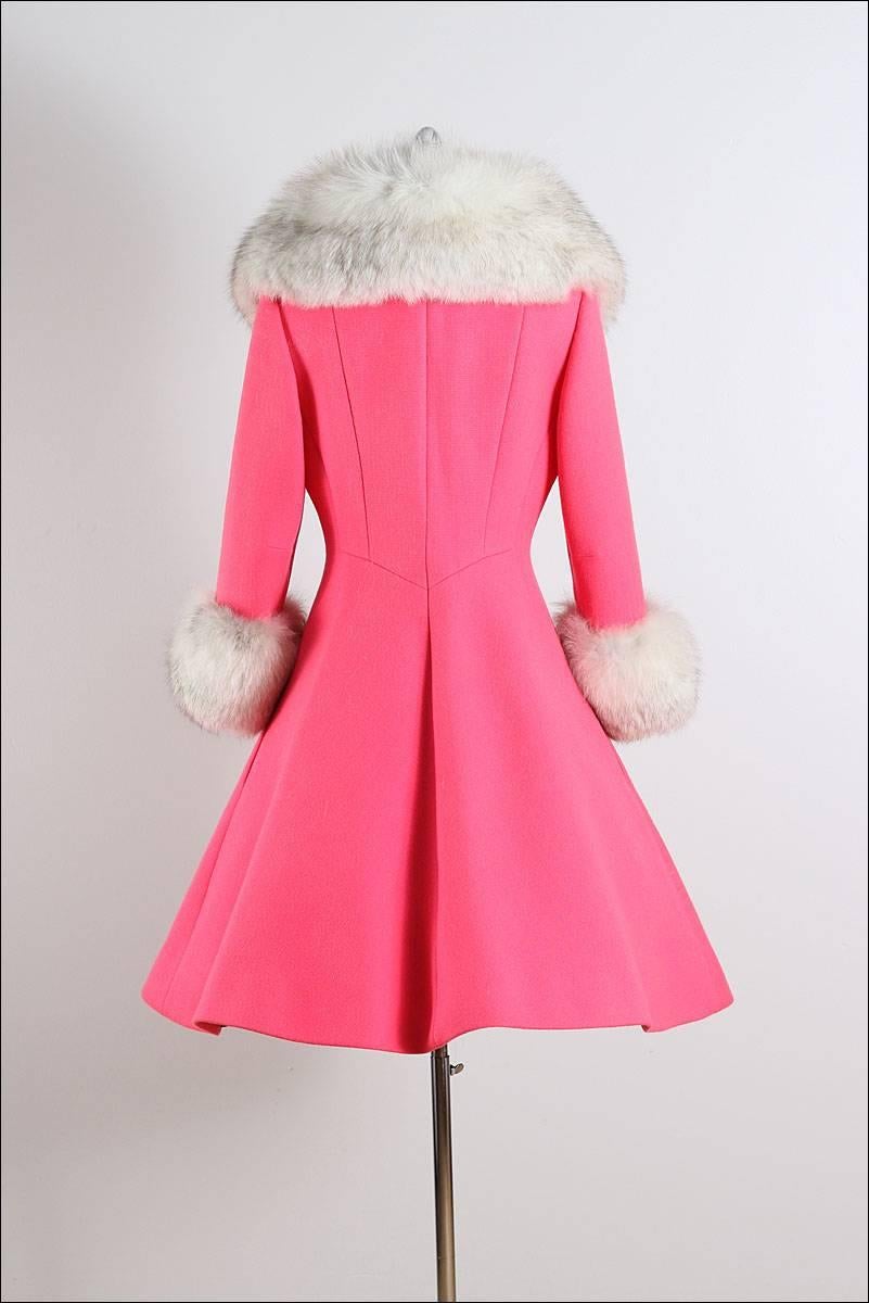 Women's Vintage 1960s Pink Fox Lilli Ann Princess Coat