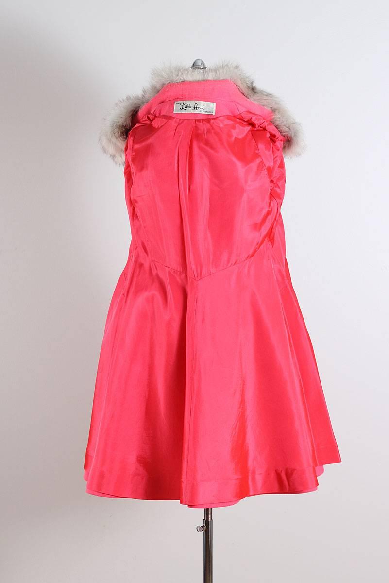 Vintage 1960s Pink Fox Lilli Ann Princess Coat 2