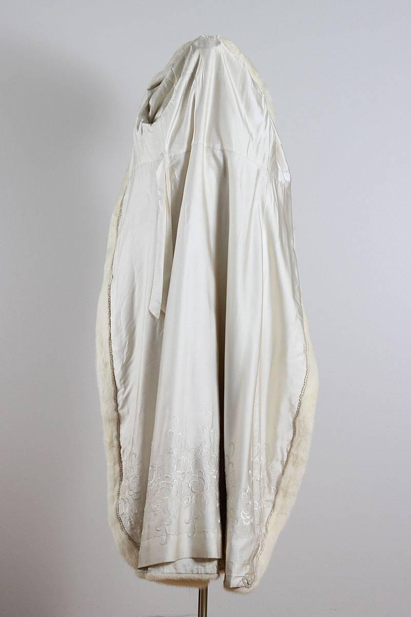 Vintage 1930s White Mink Princess Coat For Sale 2