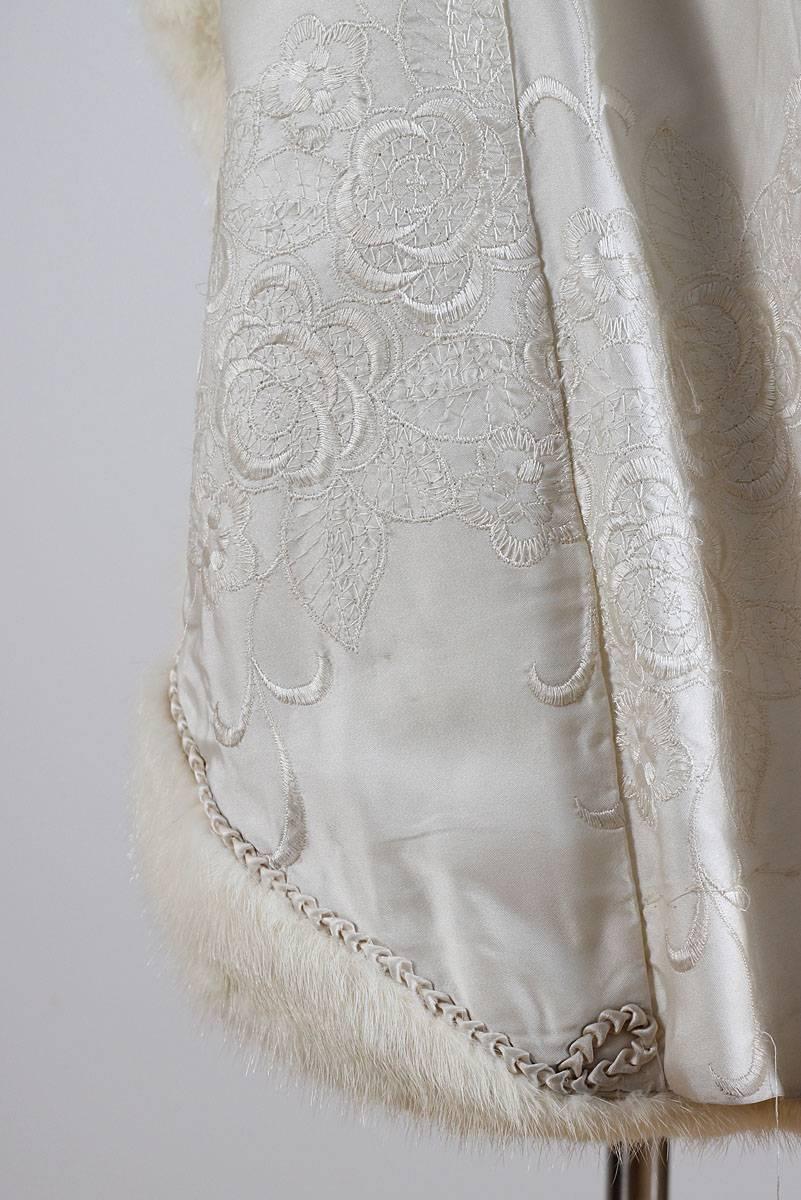 Vintage 1930s White Mink Princess Coat For Sale 3