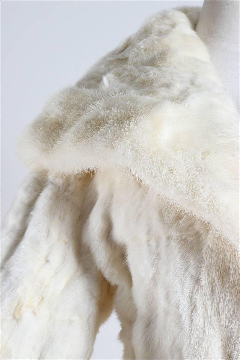 Women's Vintage 1930s White Mink Princess Coat For Sale