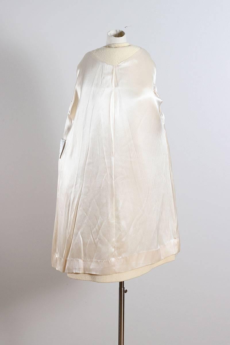 Vintage 1950s Youthcraft Ivory Wool Mink Fur Swing Coat 4