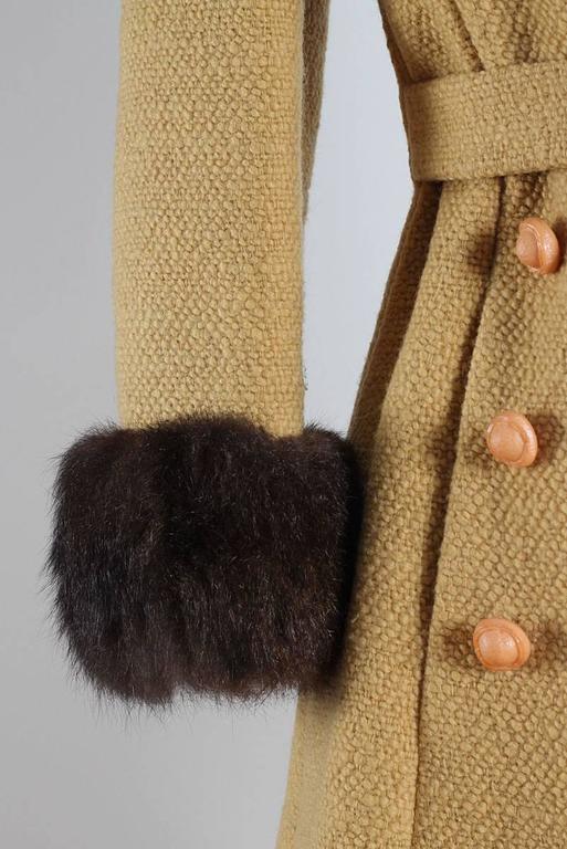 Vintage 1960s Youthcraft Butterscotch Wool Coat For Sale at 1stDibs
