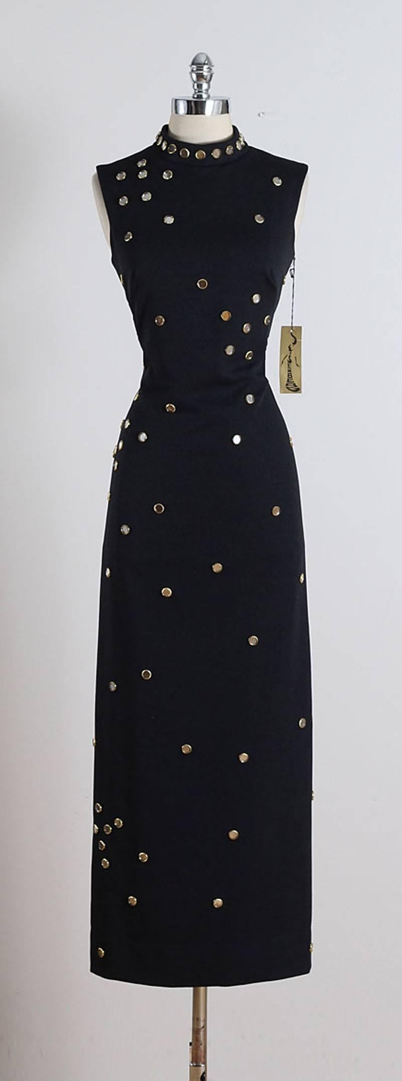 Vintage 1970s S. Eisenberg Jeweled Maxi Dress For Sale 6