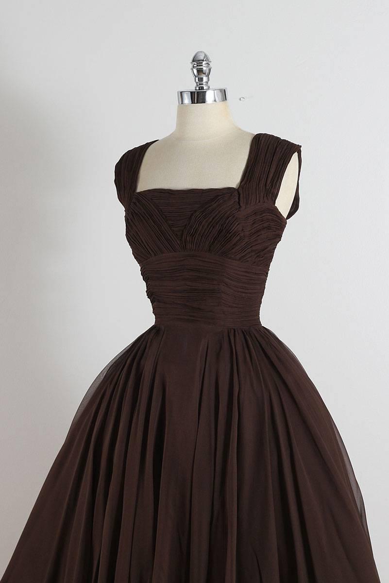 Vintage 1950s Peggy Hunt Crepe Dress In Excellent Condition For Sale In Hudson on the Saint Croix, WI