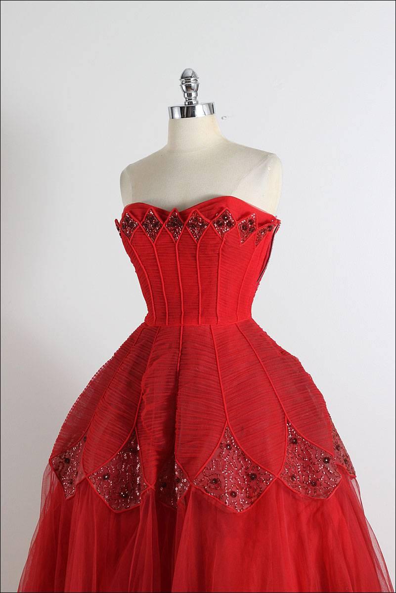 Vintage 1950s Ceil Chapman Diamond Sequins Dress 3