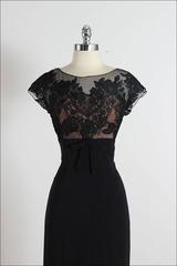 Vintage 1940s Peggy Hunt Illusion Cocktail Dress