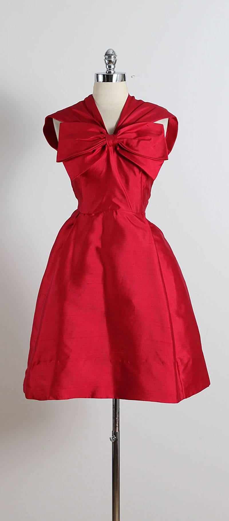 Vintage 1950s Miss Winston Silk Party Dress 4