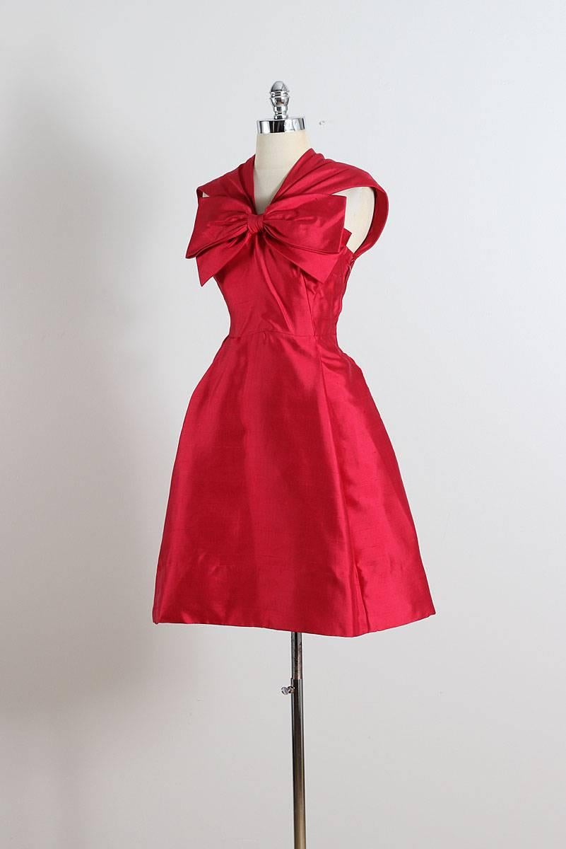 Vintage 1950s Miss Winston Silk Party Dress 1