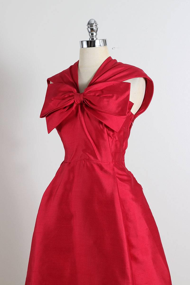 Vintage 1950s Miss Winston Silk Party Dress 2