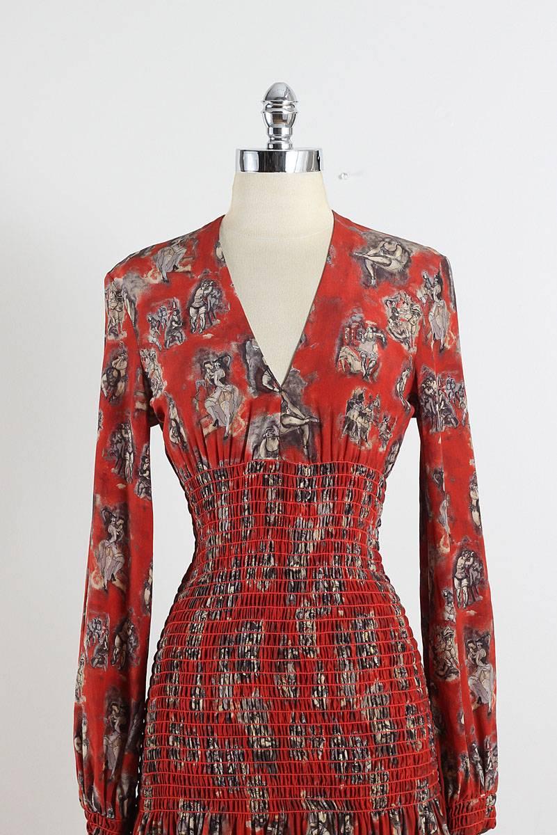 ➳ Jean Paul Gaultier Femme

* red silk crepe
* retro burlesque print
* elastic waist & hips
* by Jean Paul Gaultier Femme

condition | excellent

fits like s/m

length 41