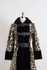 Manteau vintage Brazilia par La France imprimé léopard, années 1960