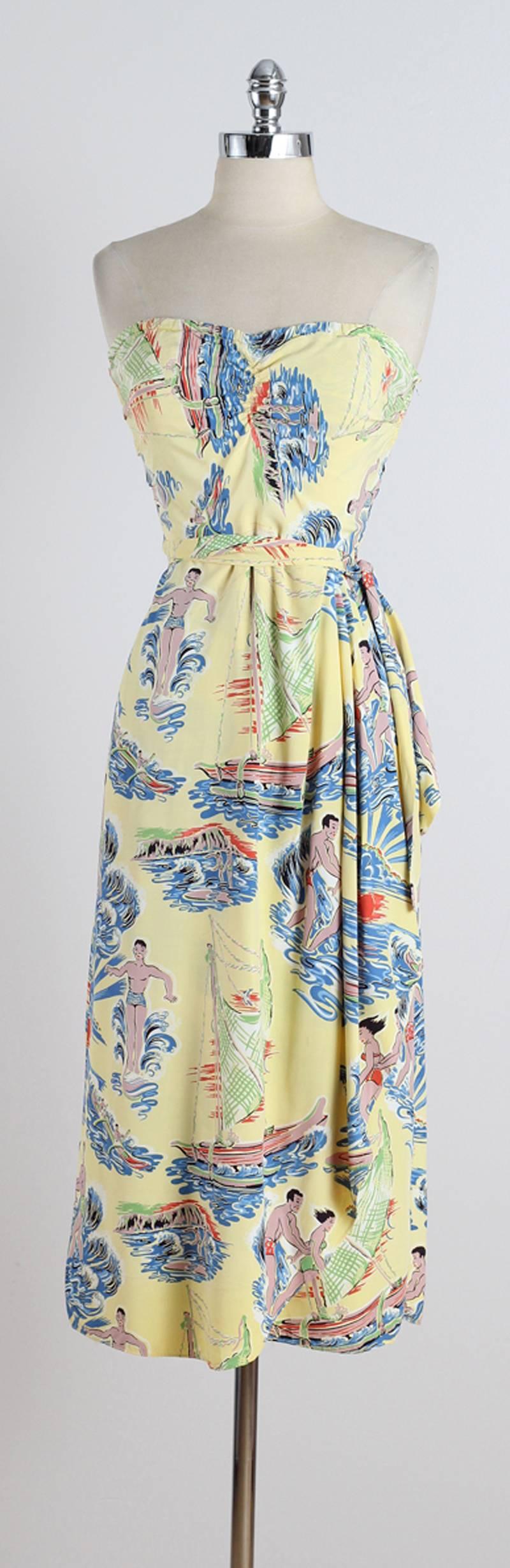 Vintage 1950s Surfriders Hawaiian Dress and Bolero 6