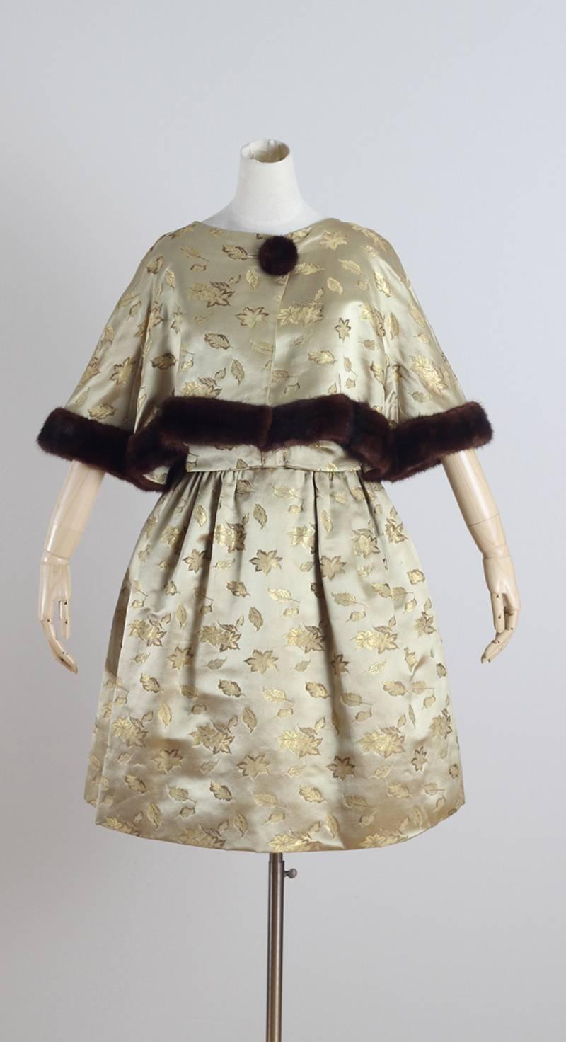 Vintage 1960s Mink Trimmed Dress and Jacket 6
