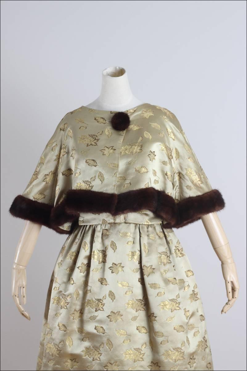 Vintage 1960s Mink Trimmed Dress and Jacket 2