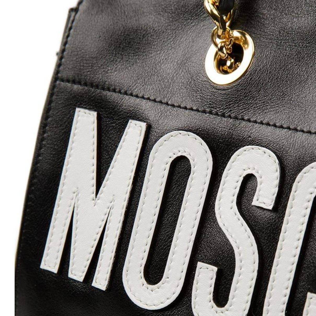 Women's Moschino Black Leather Handbag For Sale