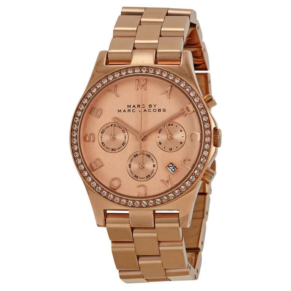 Marc by Marc Jacobs Henry Chronograph Champagne Dial Rose Gold-plated Ladies Wat For Sale