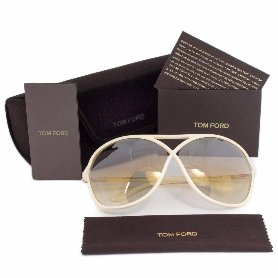 Tom Ford Oversized Sunglasses Ivory In New Condition In Los Angeles, CA