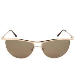 Used Tom Ford Aviator Sunglasses Gold and Brown