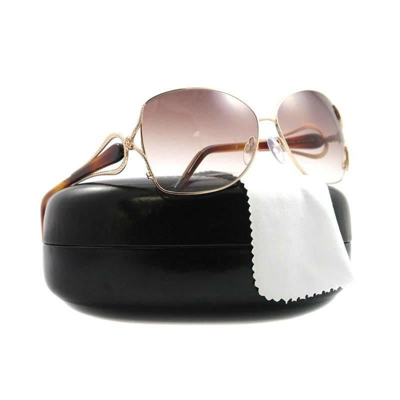 Women's Roberto Cavalli Sunglasses Gold and Brown For Sale