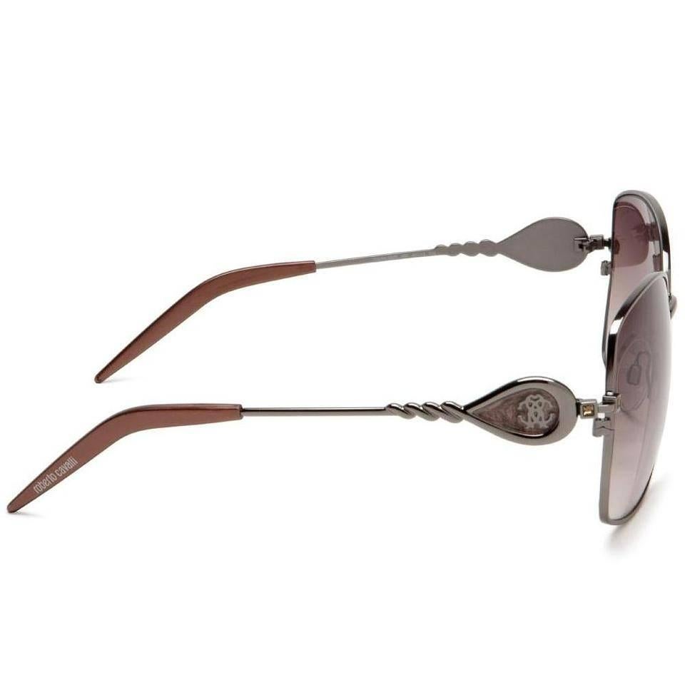 Roberto Cavalli Sunglasses Gunmetal and Pearl Brown In New Condition For Sale In Los Angeles, CA