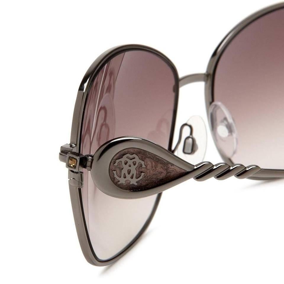 Women's Roberto Cavalli Sunglasses Gunmetal and Pearl Brown For Sale