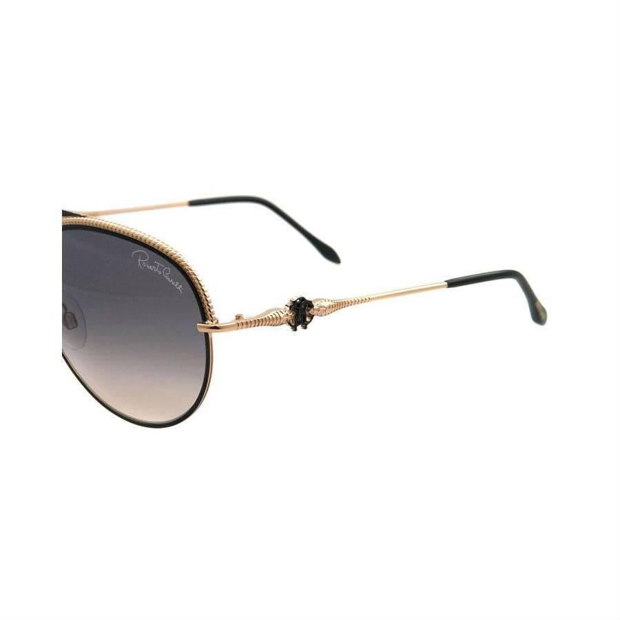 Roberto Cavalli Sunglasses Gold and Black In New Condition For Sale In Los Angeles, CA