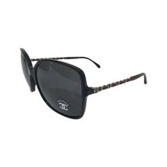Used Chanel Sunglasses, Black and Silver
