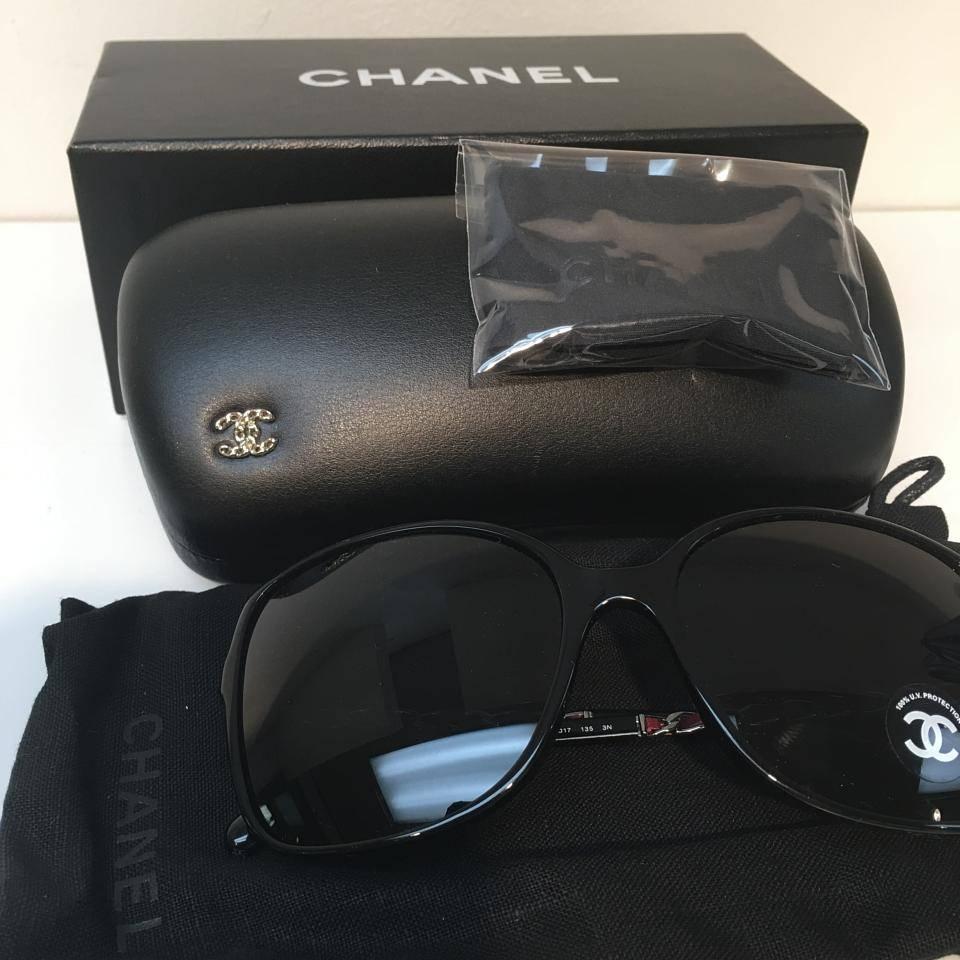 Women's Chanel Sunglasses, Black and Silver For Sale