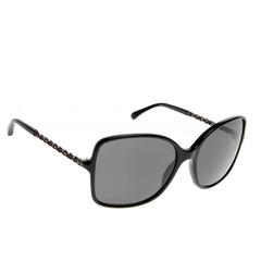 Chanel Sunglasses Black and Silver