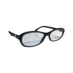 Used Chanel Pearl Eyeglasses, Black Glitter