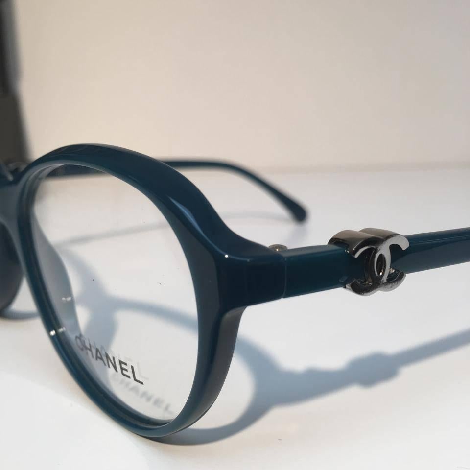 Chanel Eyeglasses, Teal Green In New Condition For Sale In Los Angeles, CA
