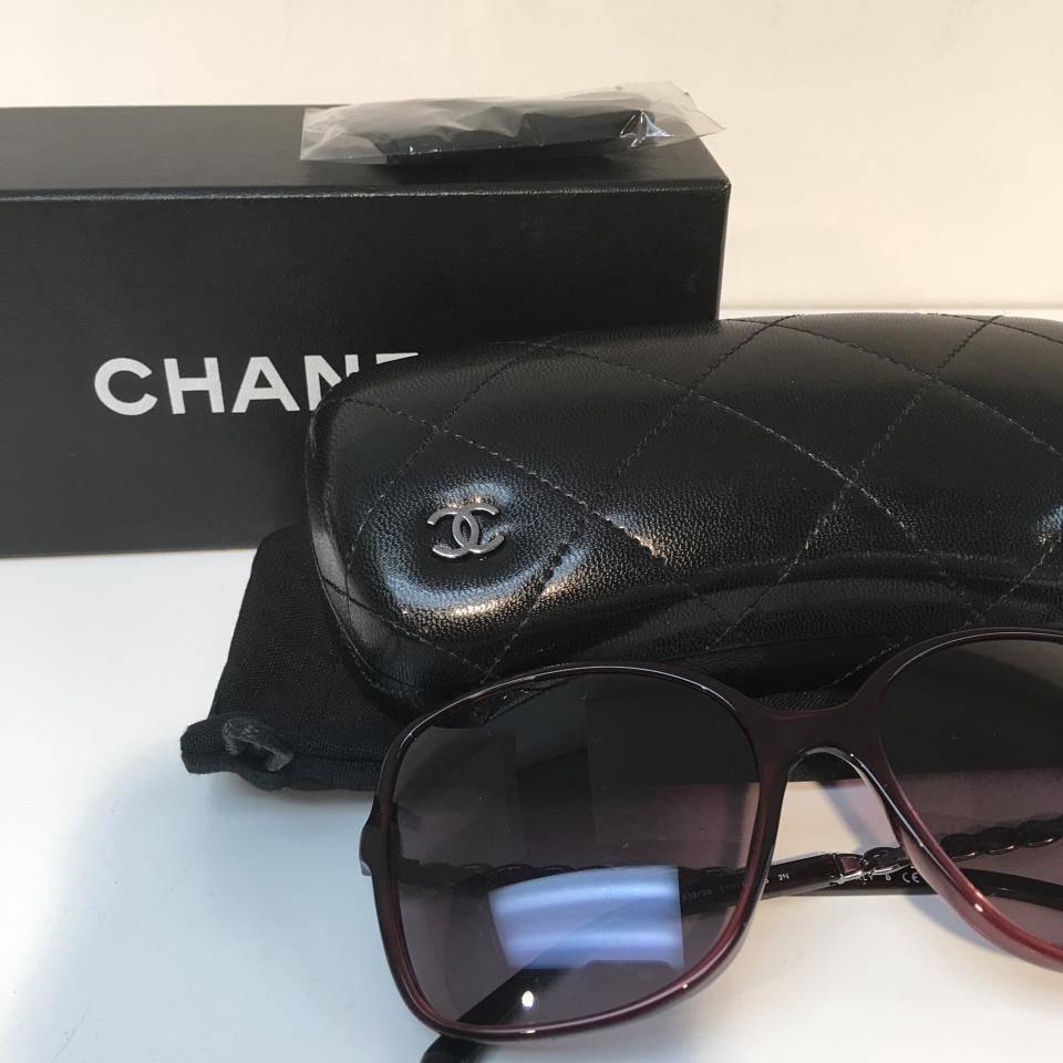 Women's Chanel Sunglasses, Red and Silver For Sale