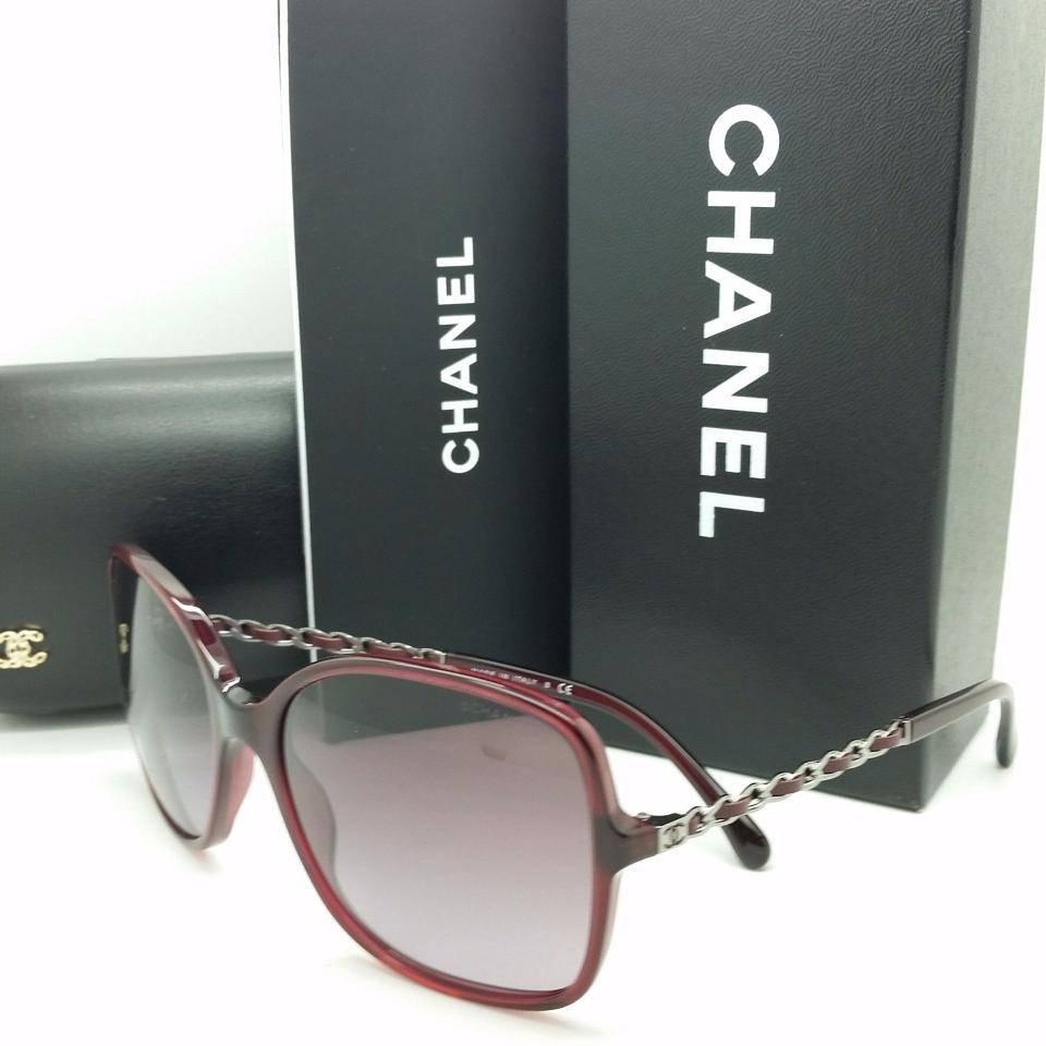 Gray Chanel Sunglasses Red and Silver For Sale