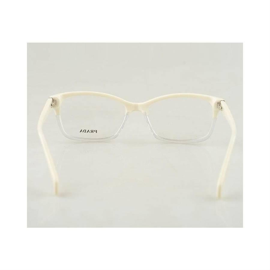 Prada Eyeglasses Ivory Gradient Ice In New Condition In Los Angeles, CA