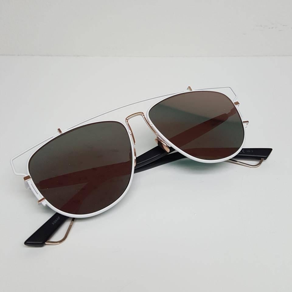 Gray Dior Technologic Sunglasses, White-Black/Brown For Sale