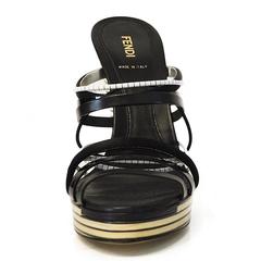Fendi High Heel Sandals Black And White Platforms (Size 10) Regular (M, B)