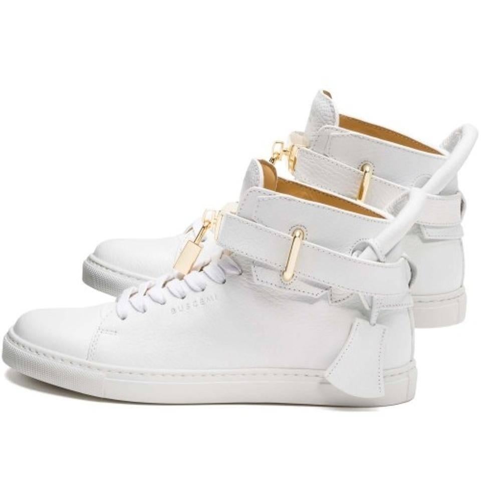 Gray Buscemi Women 100mm High Top Sneaker White Athletic Shoes (Size 7)  Regular (M,  For Sale