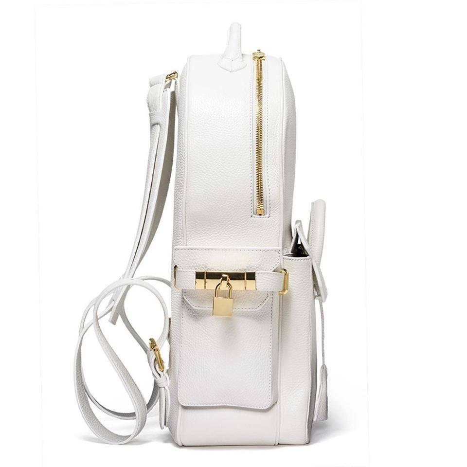 Buscemi Large PHD Leather Backpack, White

Consumer first, designer second-that's how Jon Buscemi describes himself. It's no wonder that his creations hit precisely on what modern men and women want to wear. Constructed of hand-selected tumbled