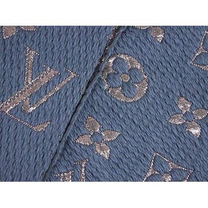 Louis Vuitton Logomania Shine Wool Scarf Gray Lurex (M70467) 2