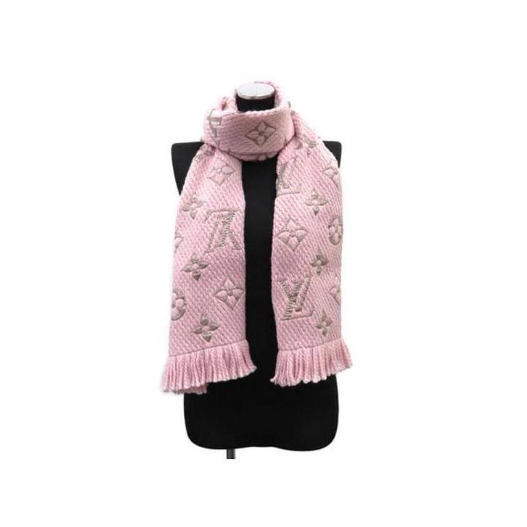 Logomania wool scarf Louis Vuitton Pink in Wool - 31428303