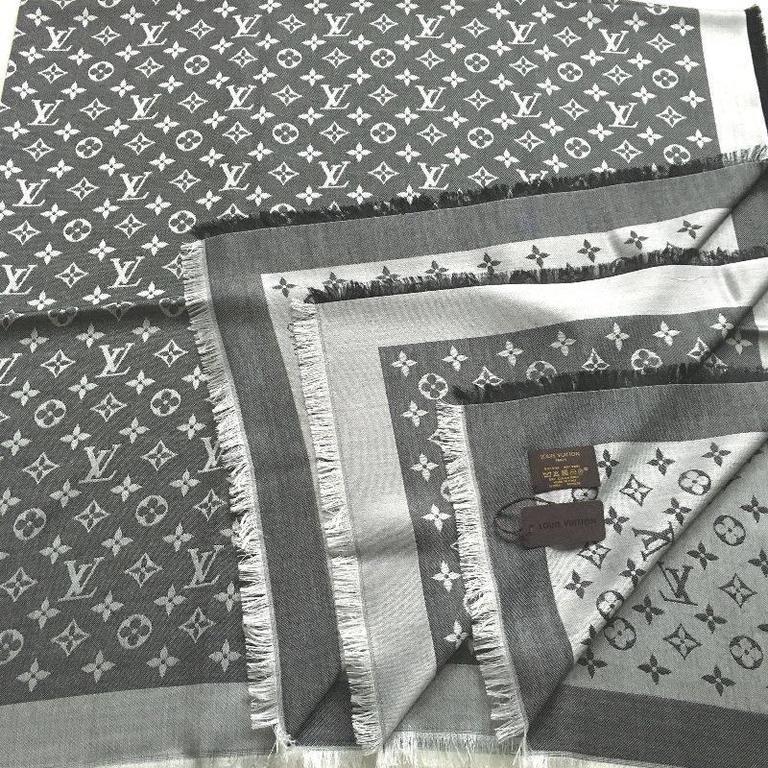 Louis Vuitton Monogram Shawl Black Denim (M71378) at 1stDibs