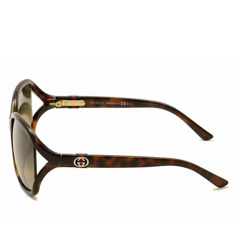 Gucci Cut-out Women Sunglasses Brown Havana In New Condition In Los Angeles, CA